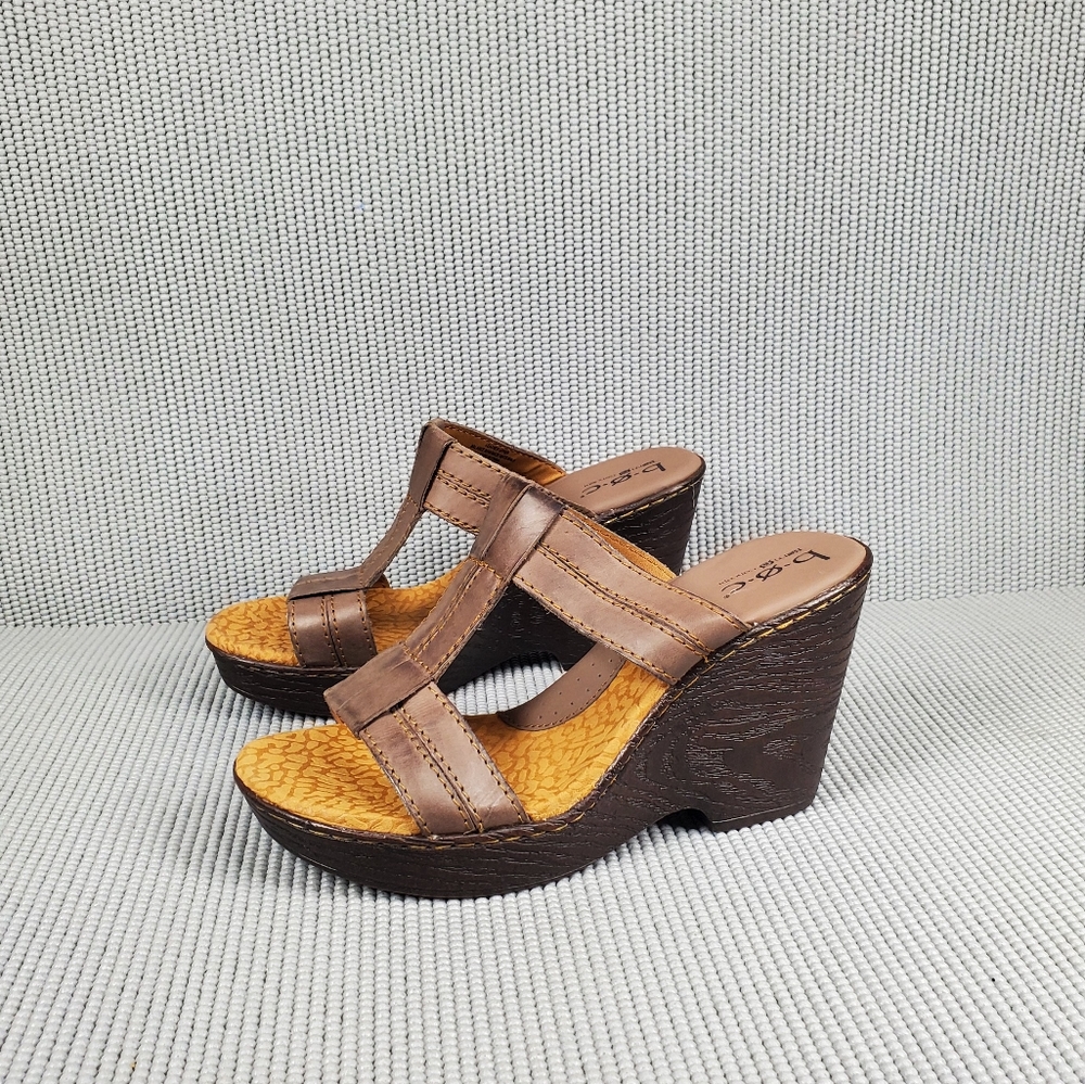 Boc leather wedge sandals